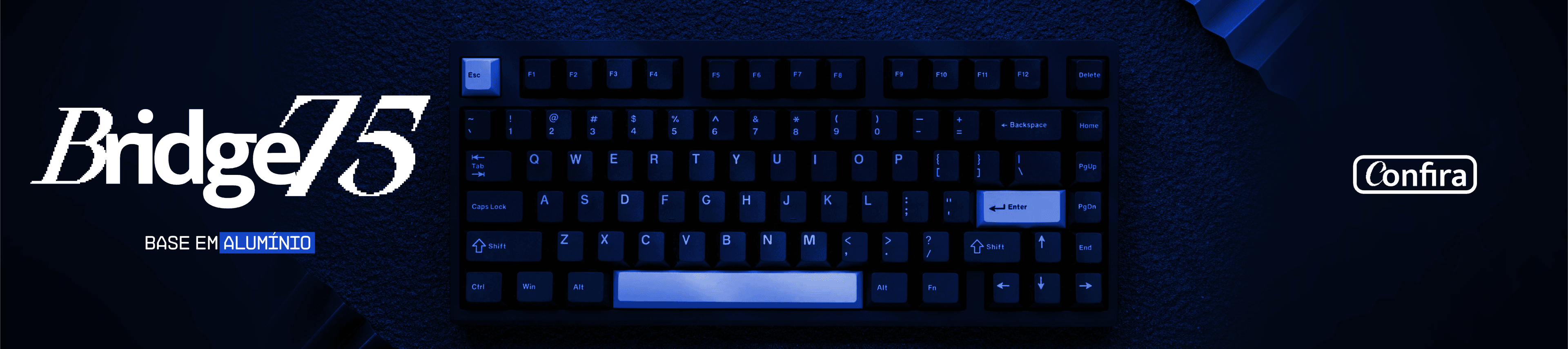 Teclado Bridge75, base em alumínio